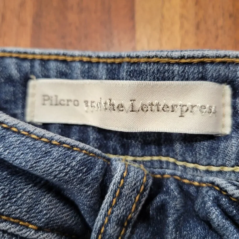 Pilcro and the Letterpress Script Denim Shorts Size 27